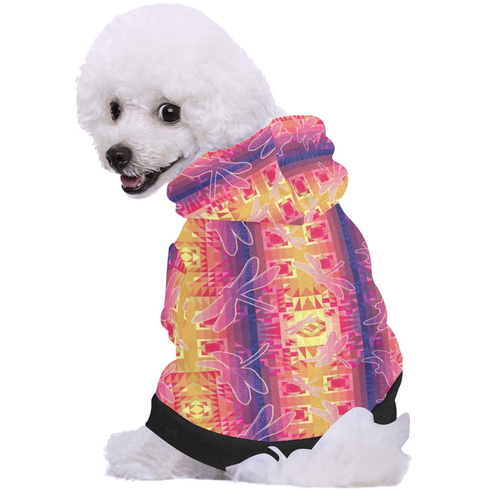 Kaleidoscope Dragonfly Pet Dog Hoodie Pet Dog Hoodie e-joyer 