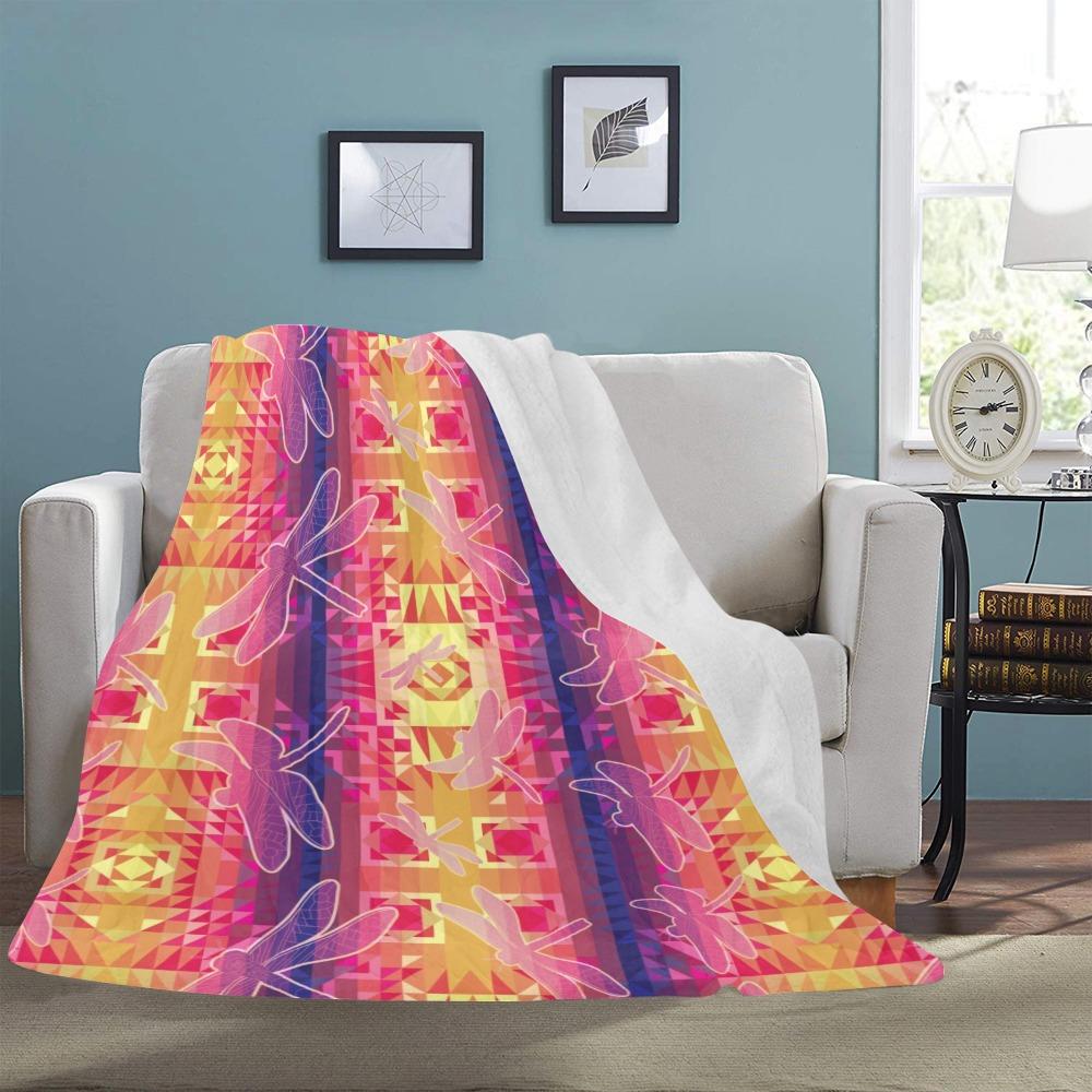 Kaleidoscope Dragonfly Ultra-Soft Micro Fleece Blanket 60"x80" Ultra-Soft Blanket 60''x80'' e-joyer 