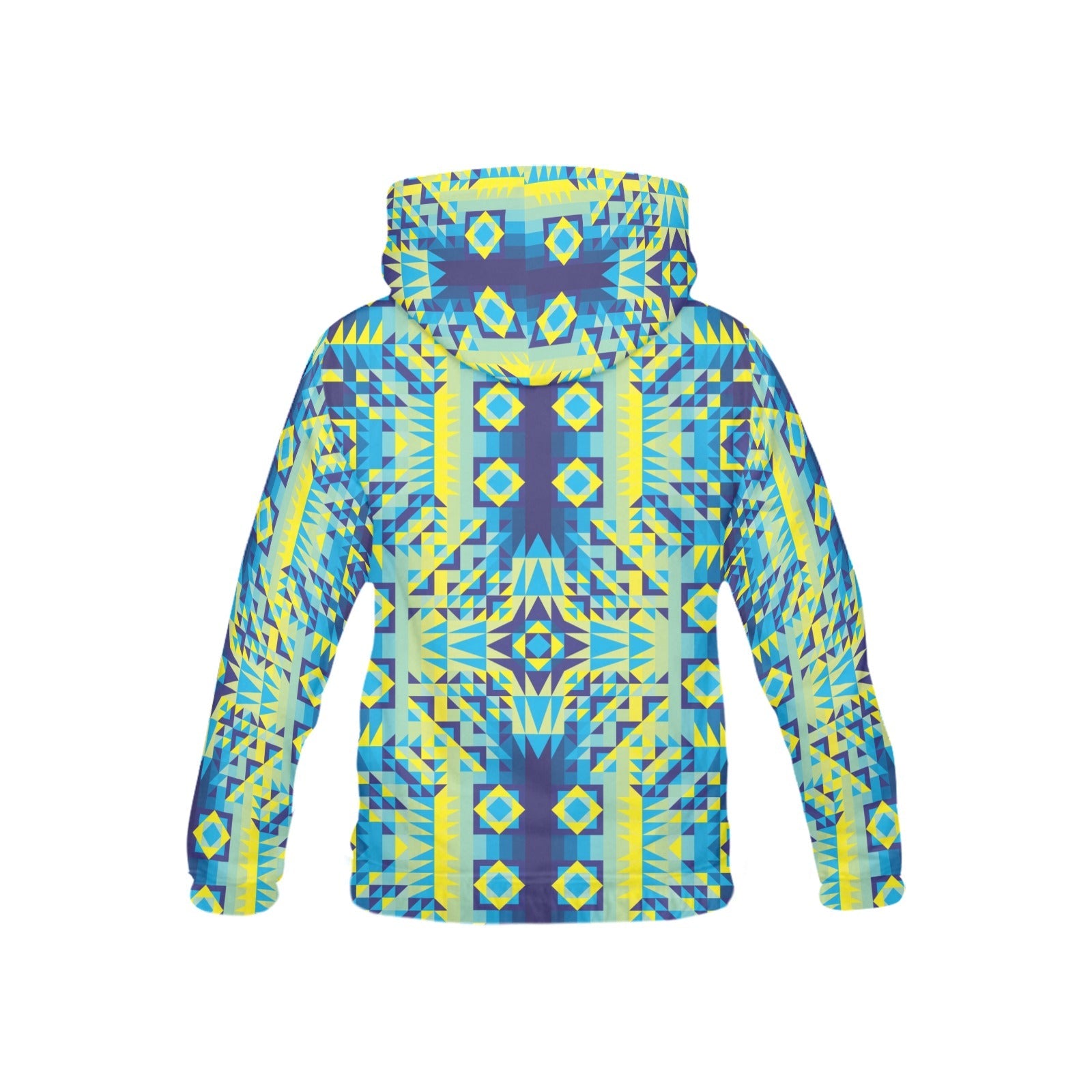 Kaleidoscope Jaune Bleu All Over Print Hoodie for Kid (USA Size) (Model H13) All Over Print Hoodie for Kid (H13) e-joyer 