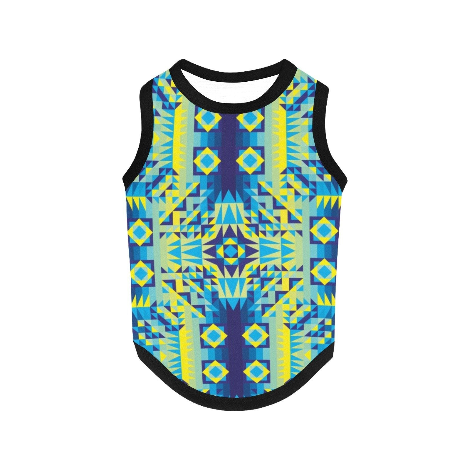 Kaleidoscope Jaune Bleu All Over Print Pet Tank Top Pet Tank Top e-joyer 