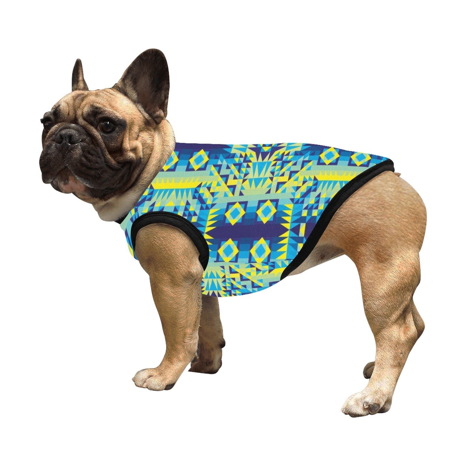 Kaleidoscope Jaune Bleu All Over Print Pet Tank Top Pet Tank Top e-joyer 