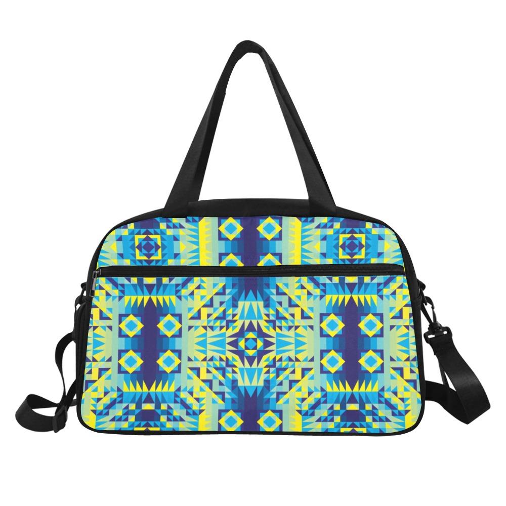 Kaleidoscope Jaune Bleu Fitness Handbag (Model 1671) Fitness Handbag (1671) e-joyer 