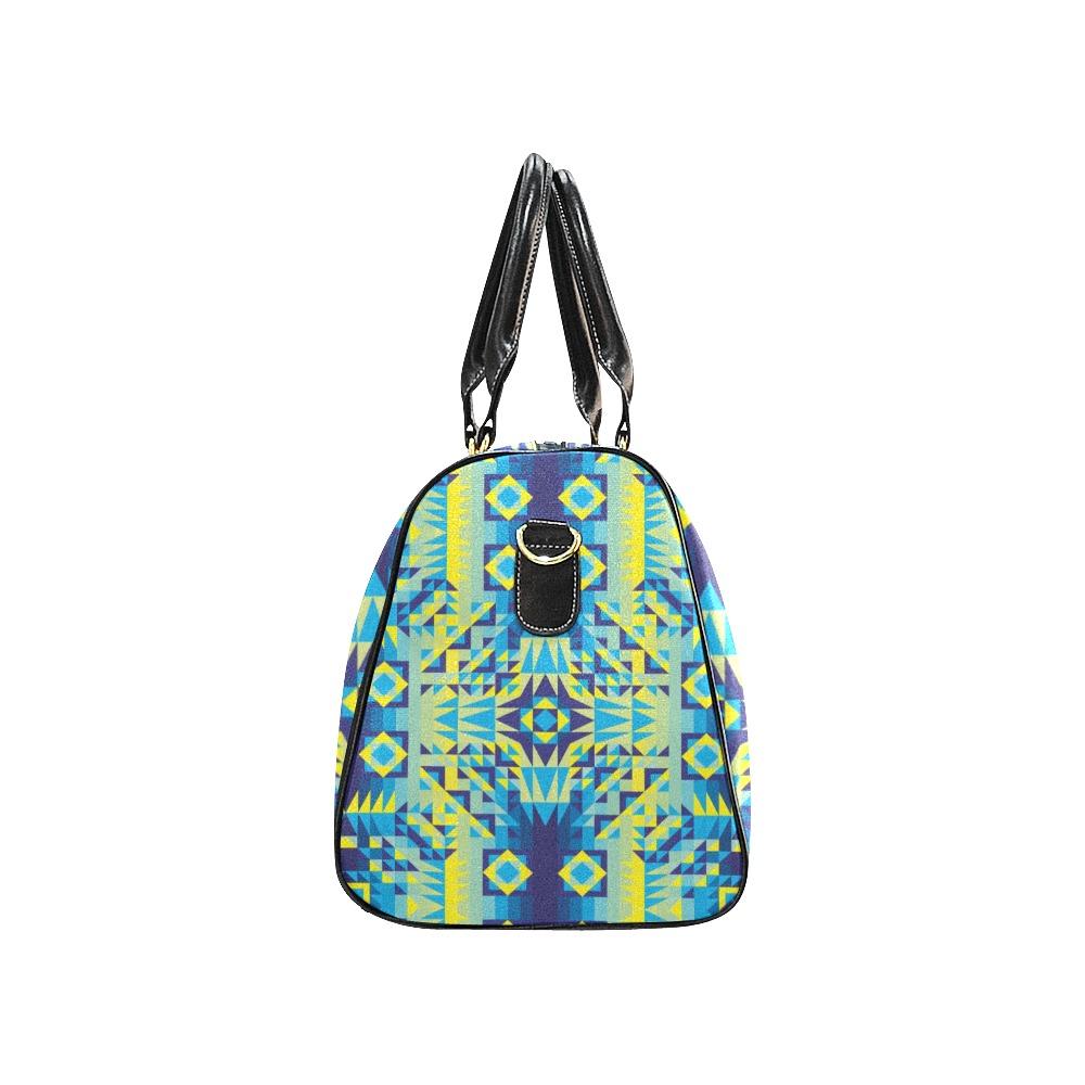 Kaleidoscope Jaune Bleu New Waterproof Travel Bag/Small (Model 1639) bag e-joyer 