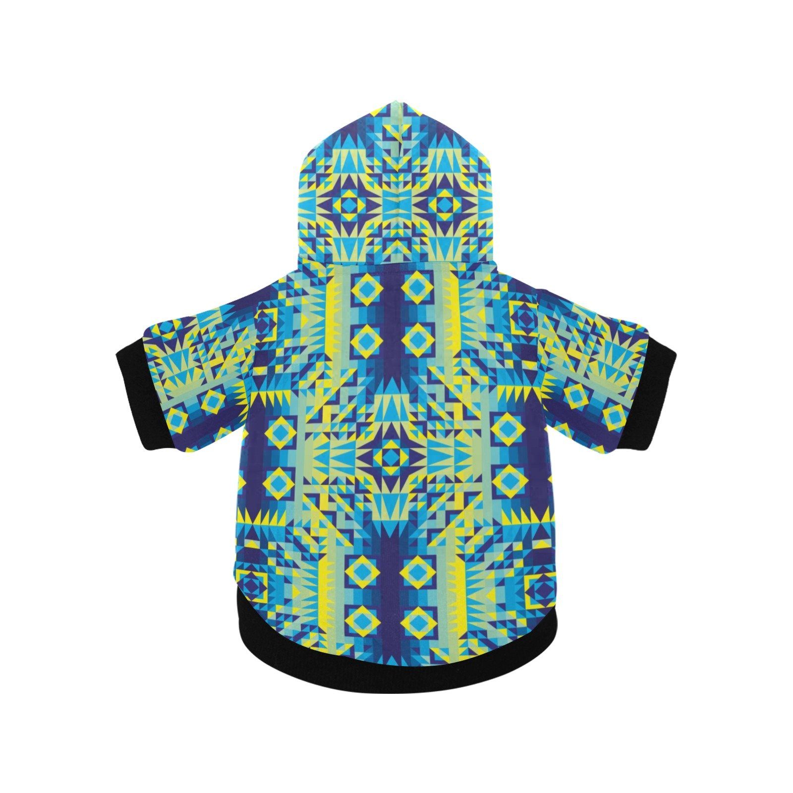 Kaleidoscope Jaune Bleu Pet Dog Hoodie Pet Dog Hoodie e-joyer 