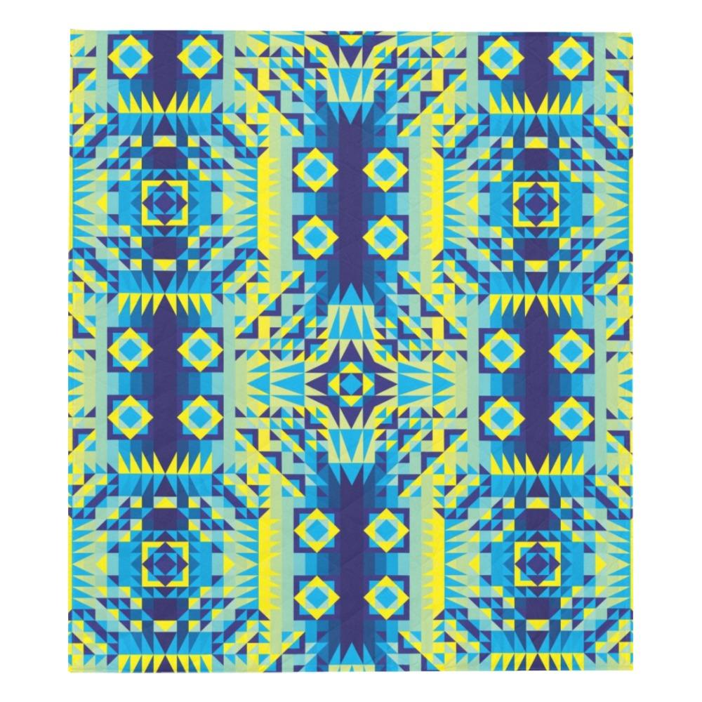 Kaleidoscope Jaune Bleu Quilt 70"x80" Quilt 70"x80" e-joyer 
