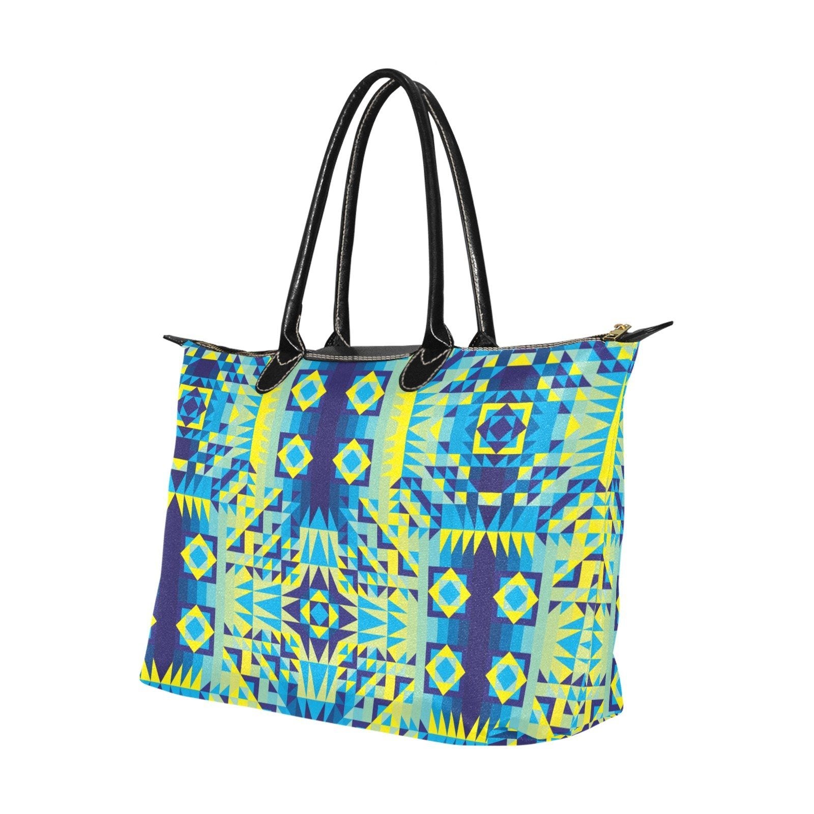 Kaleidoscope Jaune Bleu Single-Shoulder Lady Handbag (Model 1714) bag e-joyer 