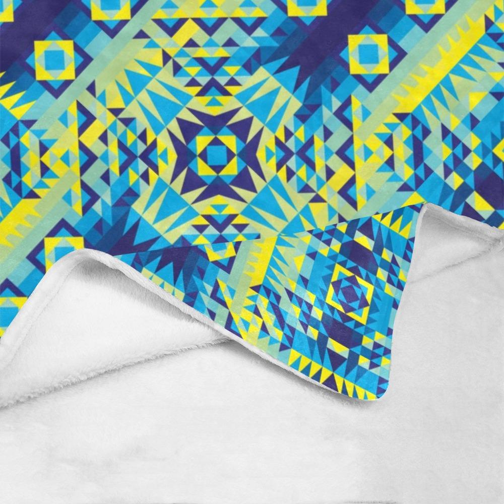 Kaleidoscope Jaune Bleu Ultra-Soft Micro Fleece Blanket 60"x80" Ultra-Soft Blanket 60''x80'' e-joyer 