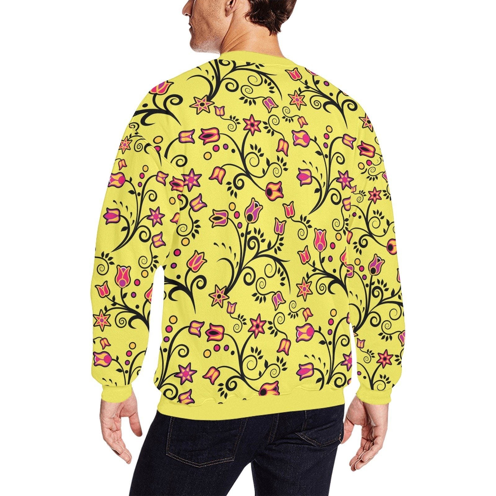 Key Lime Star All Over Print Crewneck Sweatshirt for Men (Model H18) shirt e-joyer 