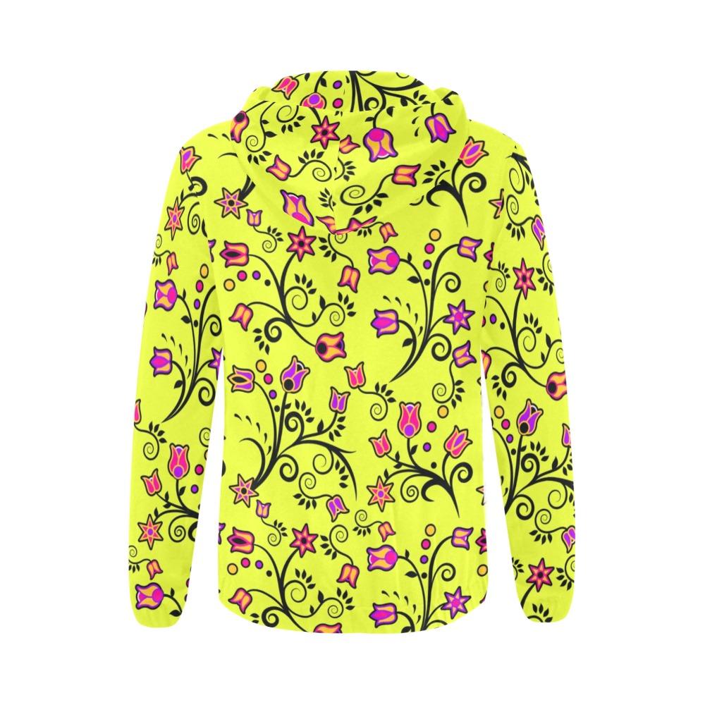 Key Lime Star All Over Print Full Zip Hoodie for Women (Model H14) hoodie e-joyer 