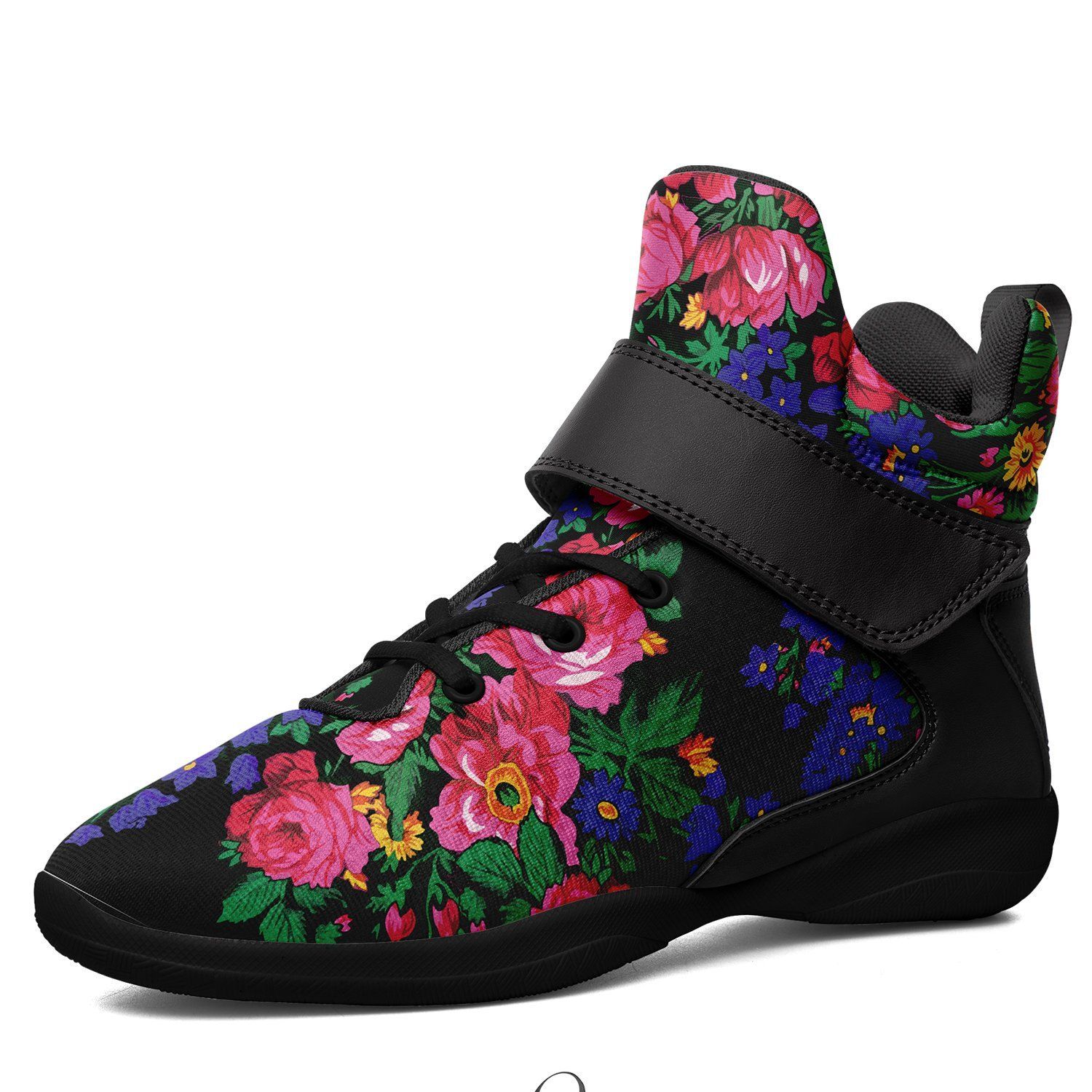 Kokum's Revenge Black Kid's Ipottaa Basketball / Sport High Top Shoes 49 Dzine US Child 12.5 / EUR 30 Black Sole with Black Strap 