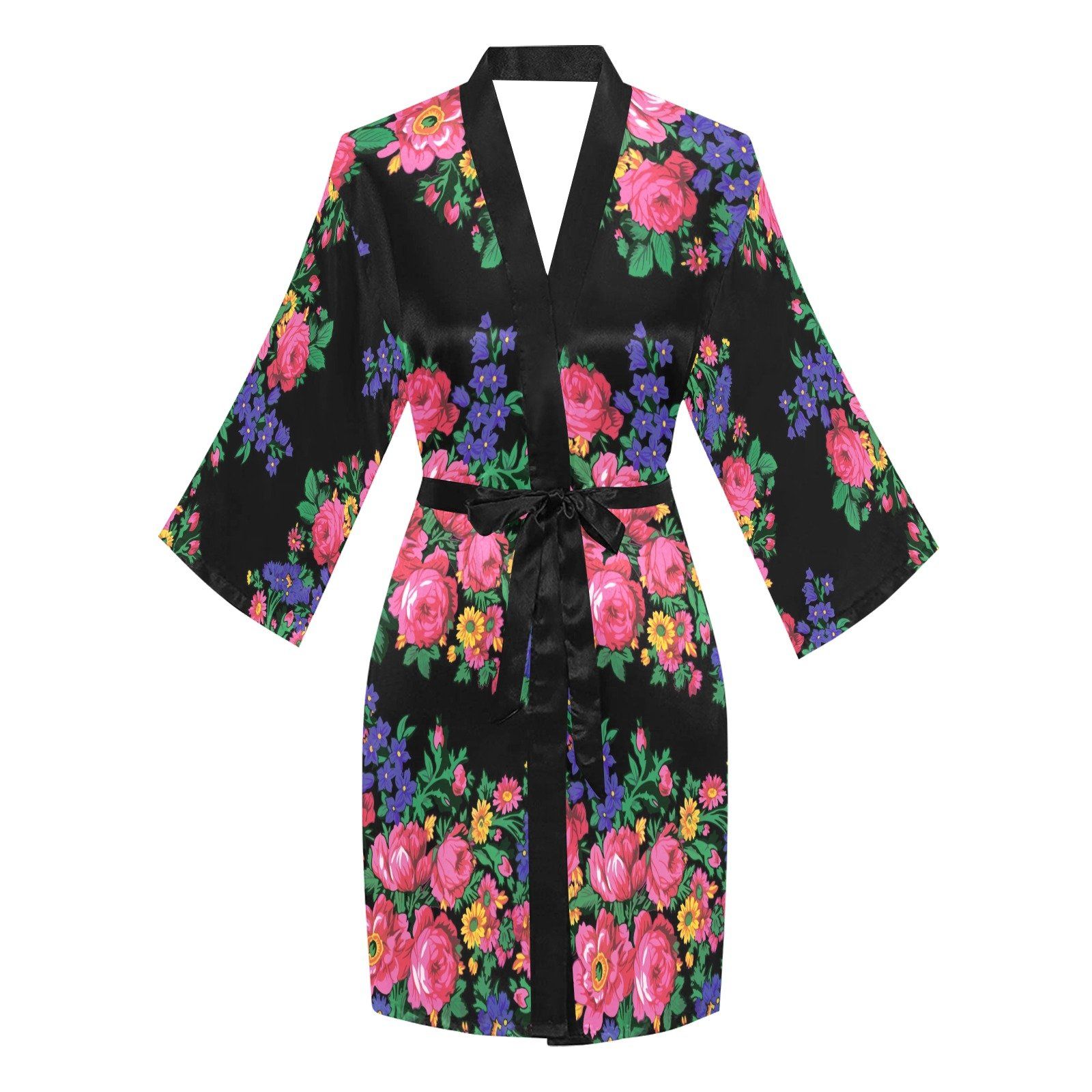 Kokum's Revenge Black Long Sleeve Kimono Robe Long Sleeve Kimono Robe e-joyer 