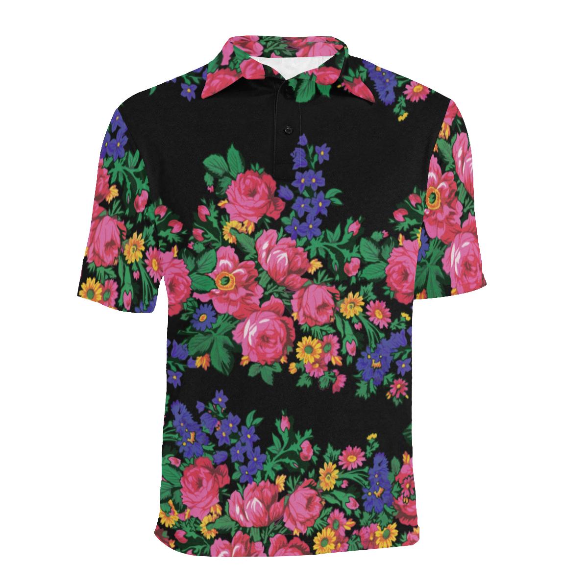 Kokum's Revenge-Black Men's All Over Print Polo Shirt (Model T55) Men's Polo Shirt (Model T55) e-joyer 