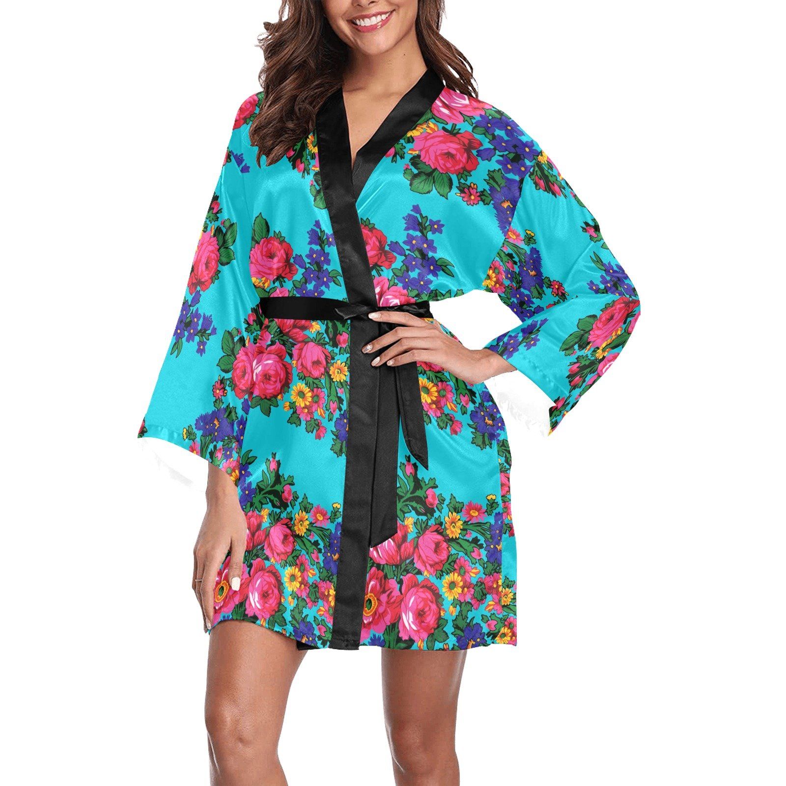 Kokum's Revenge Sky Long Sleeve Kimono Robe Long Sleeve Kimono Robe e-joyer 