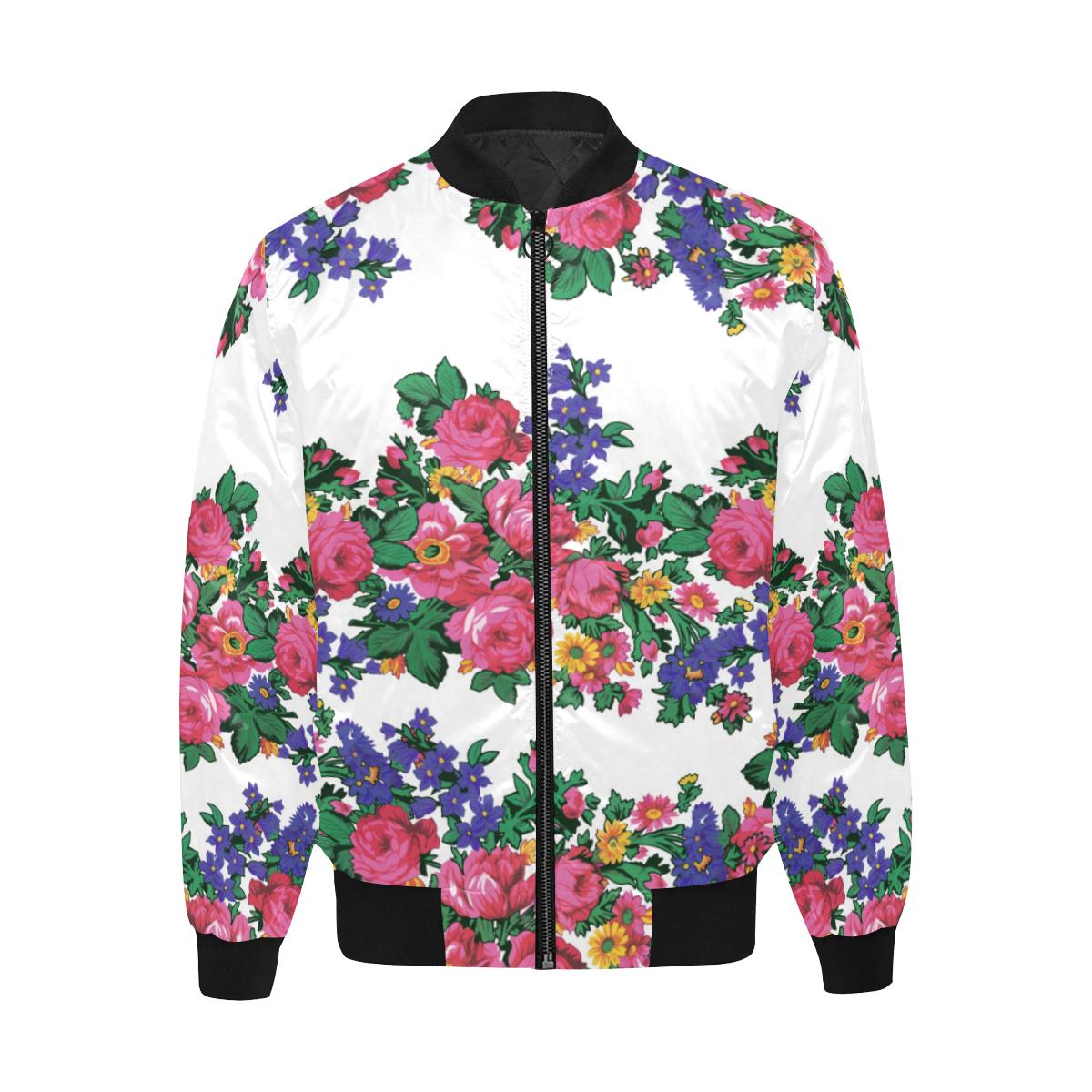 Kokum's Revenge-White Unisex Heavy Bomber Jacket with Quilted Lining All Over Print Quilted Jacket for Men (H33) e-joyer 