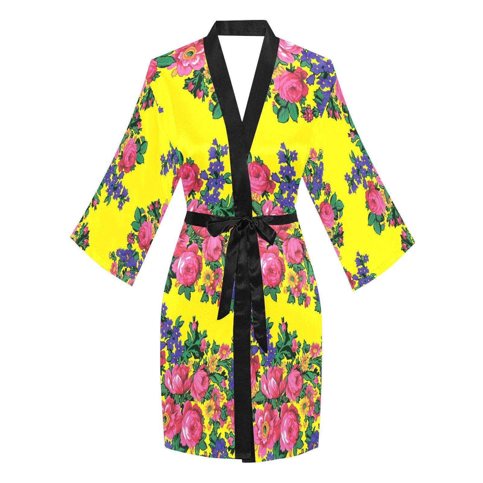 Kokum's Revenge Yellow Long Sleeve Kimono Robe Long Sleeve Kimono Robe e-joyer 