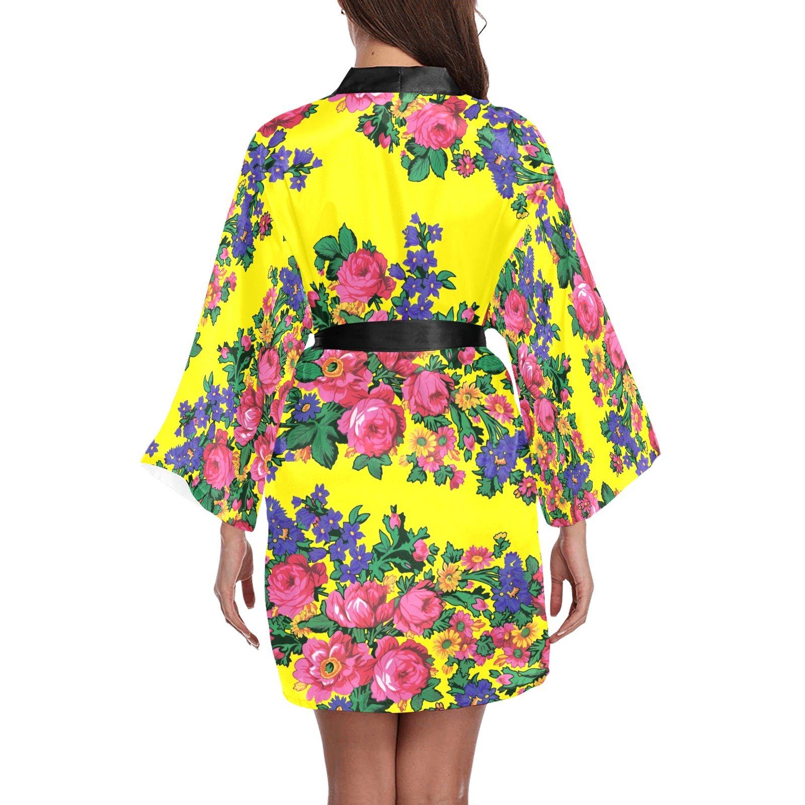 Kokum's Revenge Yellow Long Sleeve Kimono Robe Long Sleeve Kimono Robe e-joyer 