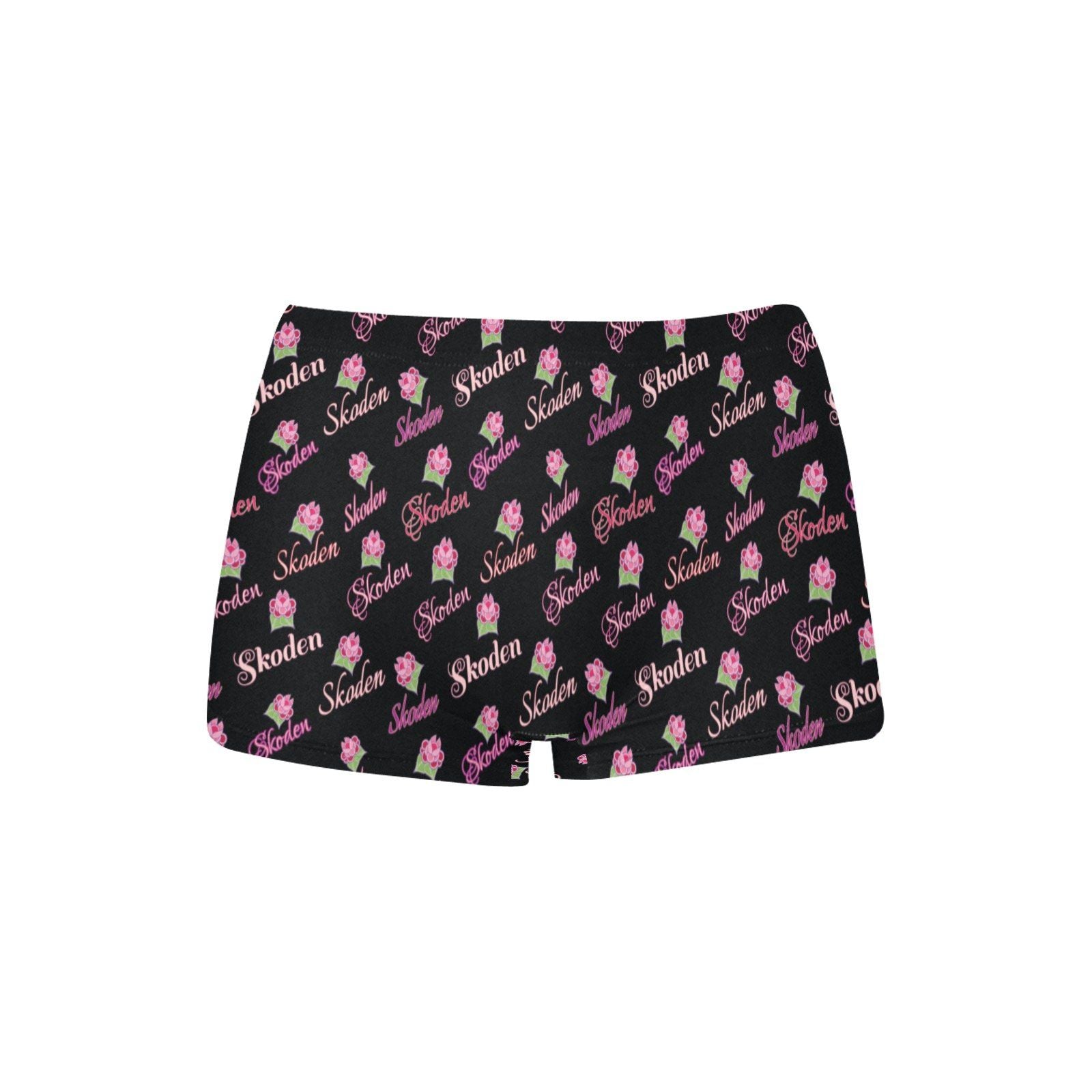 Ladies Skoden Floral Undergarment Black Women's All Over Print Boyshort Panties (Model L31) Women's Boyshort Panties (L31) e-joyer 