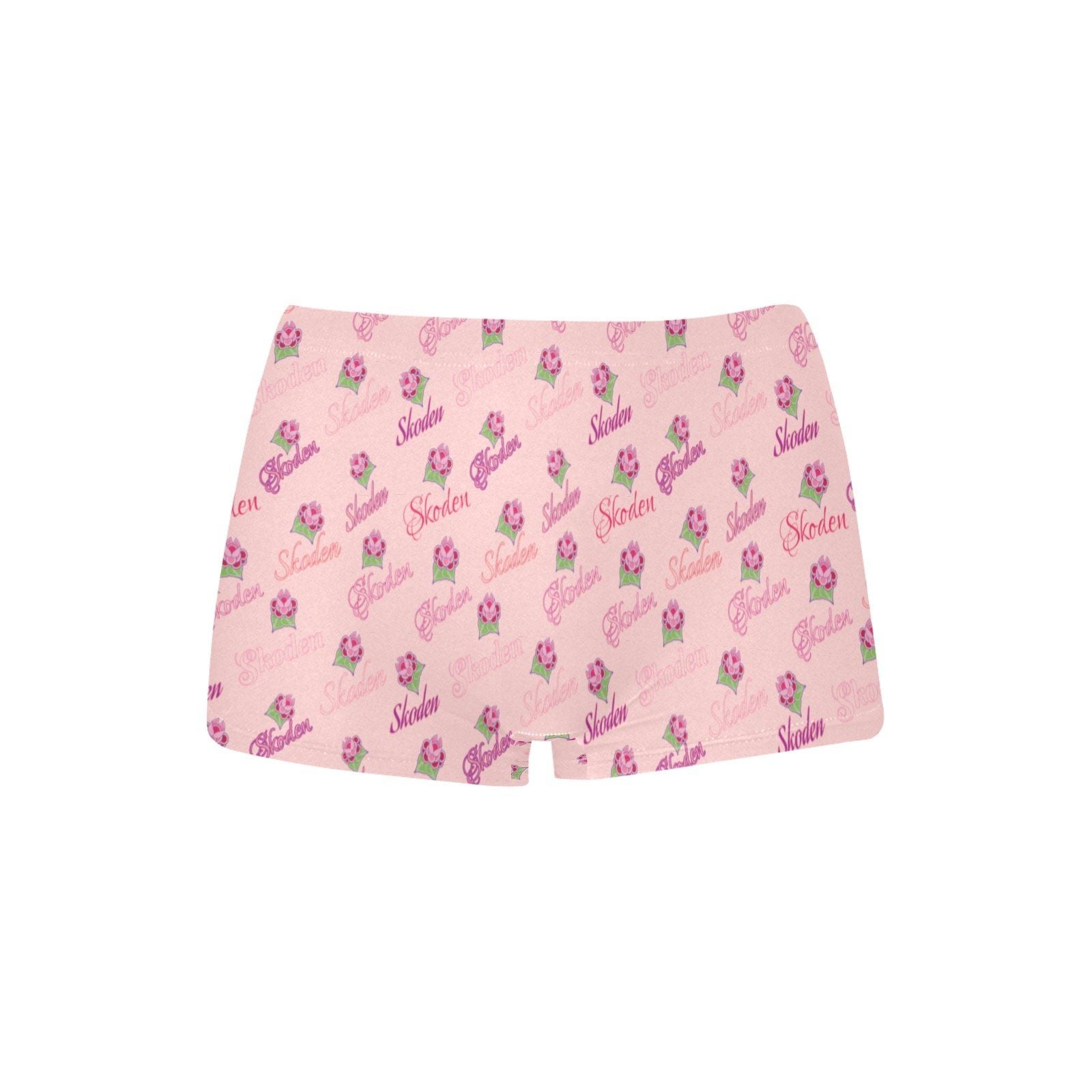 Ladies Skoden Floral Undergarment Pink Women's All Over Print Boyshort Panties (Model L31) Women's Boyshort Panties (L31) e-joyer 