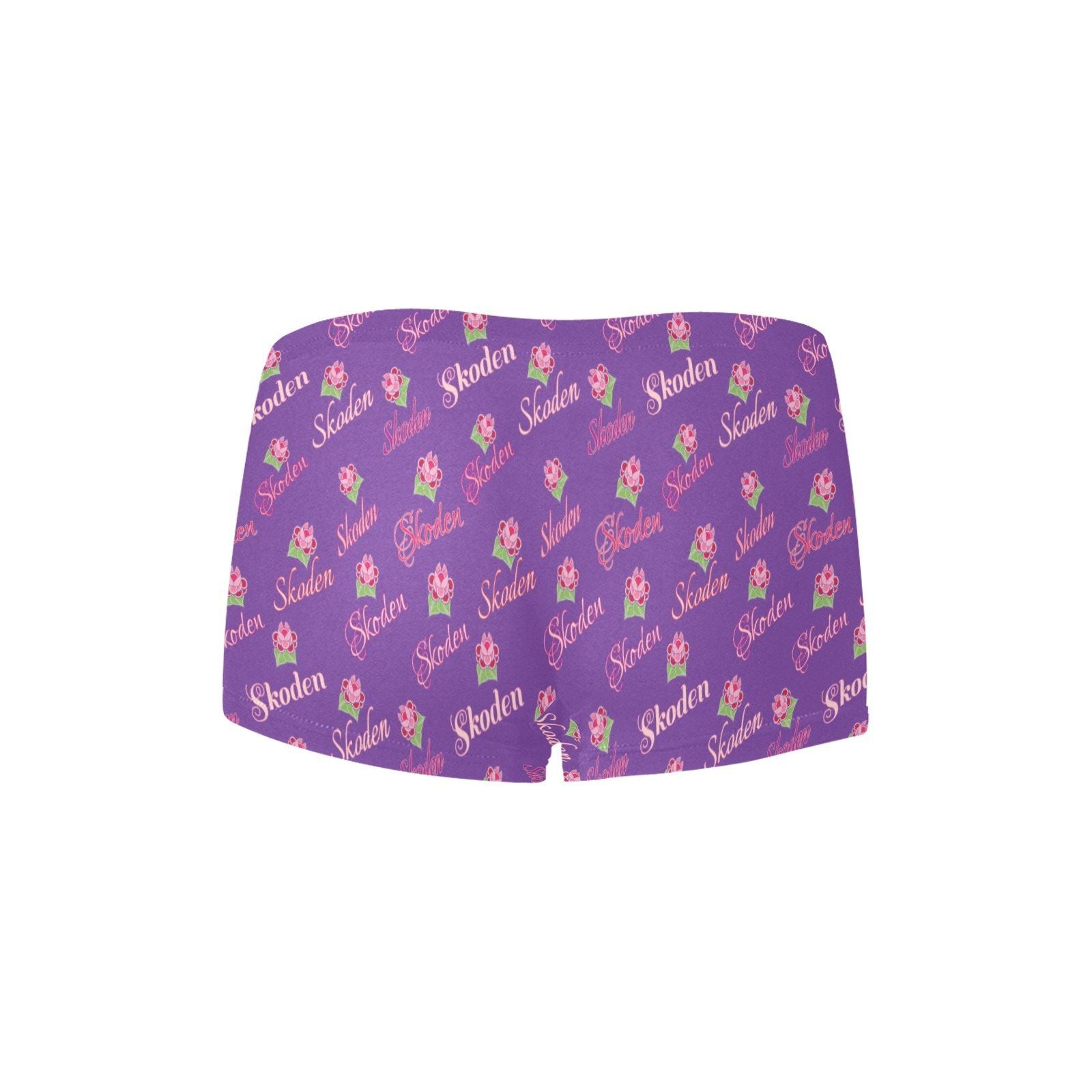 Ladies Skoden Floral Undergarment Purple Women's All Over Print Boyshort Panties (Model L31) Women's Boyshort Panties (L31) e-joyer 