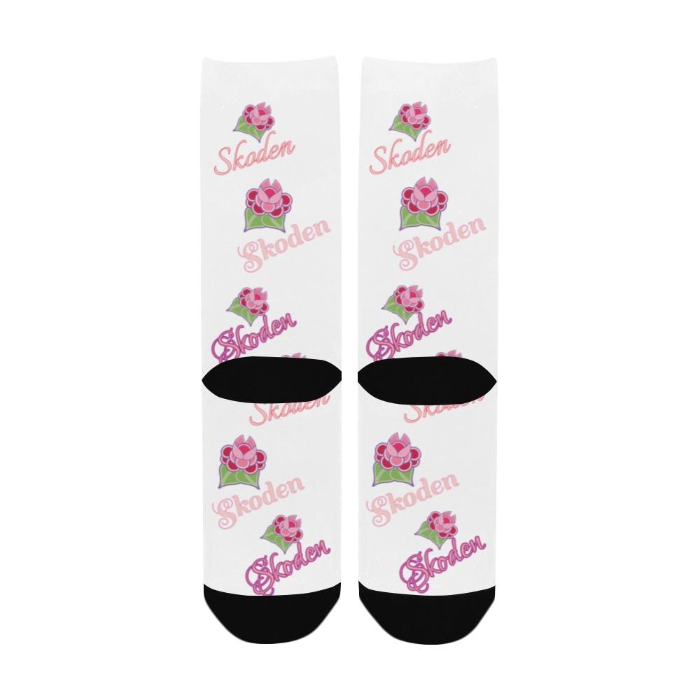 Ladies Skoden Floral White Women's Custom Socks Women's Custom Socks e-joyer 