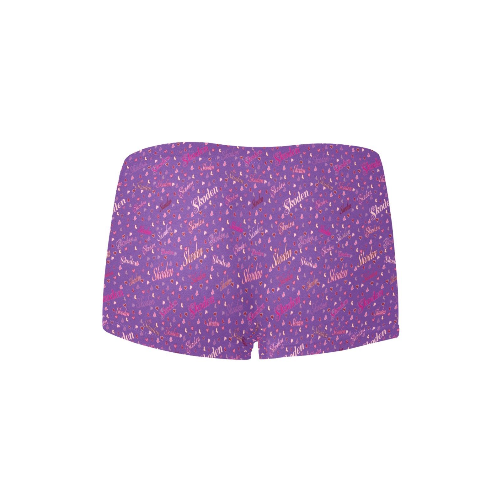 Ladies Skoden Undergarment Type Hearts Purple Women's All Over Print Boyshort Panties (Model L31) Women's Boyshort Panties (L31) e-joyer 