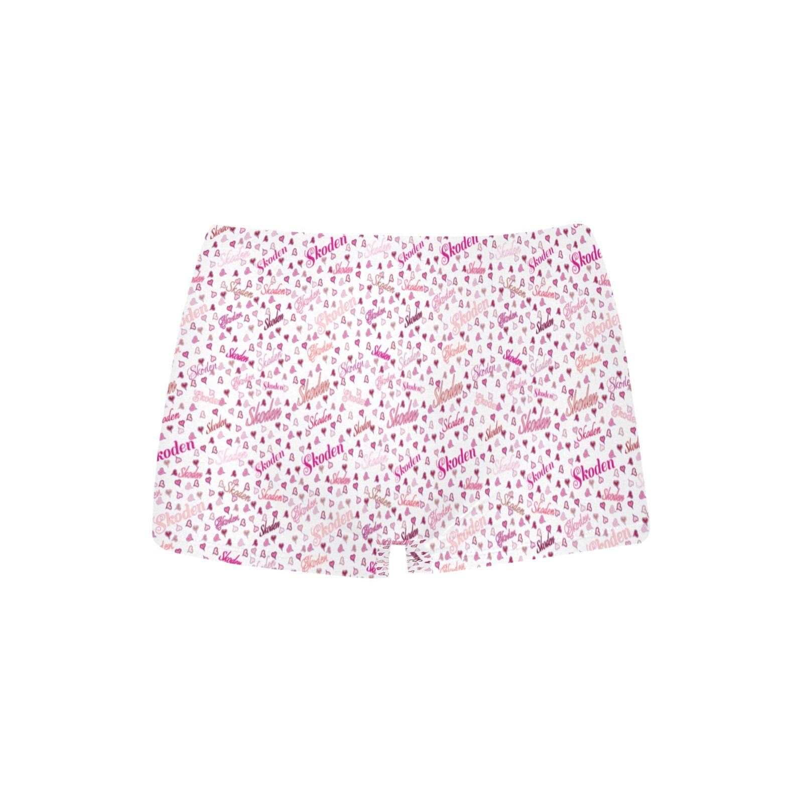 Ladies Skoden Undergarment Type Hearts White Women's All Over Print Boyshort Panties (Model L31) Women's Boyshort Panties (L31) e-joyer 