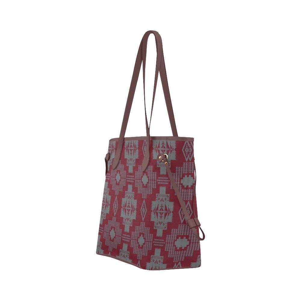 Light Gray with Maroon Clover Canvas Tote Bag (Model 1661) Clover Canvas Tote Bag (1661) e-joyer 