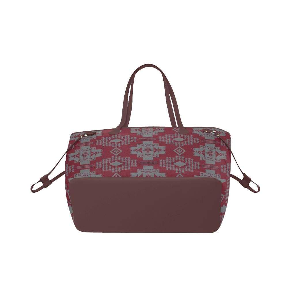 Light Gray with Maroon Clover Canvas Tote Bag (Model 1661) Clover Canvas Tote Bag (1661) e-joyer 