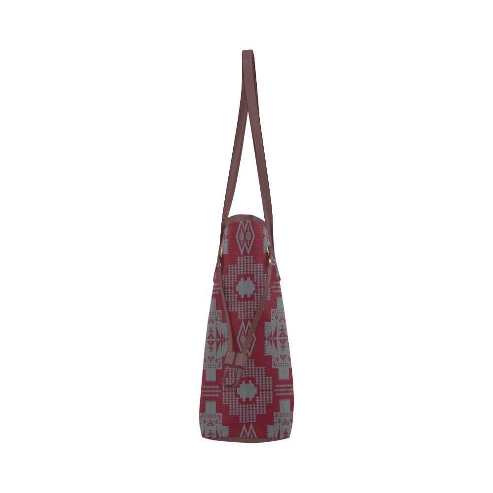 Light Gray with Maroon Clover Canvas Tote Bag (Model 1661) Clover Canvas Tote Bag (1661) e-joyer 