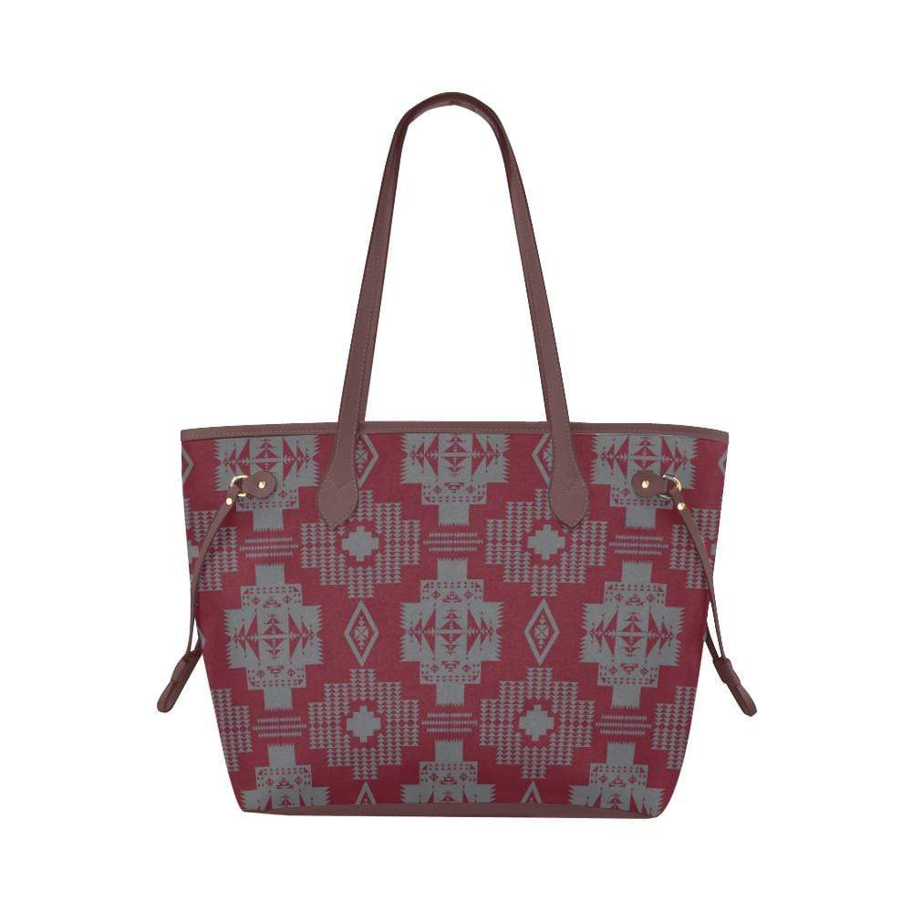 Light Gray with Maroon Clover Canvas Tote Bag (Model 1661) Clover Canvas Tote Bag (1661) e-joyer 