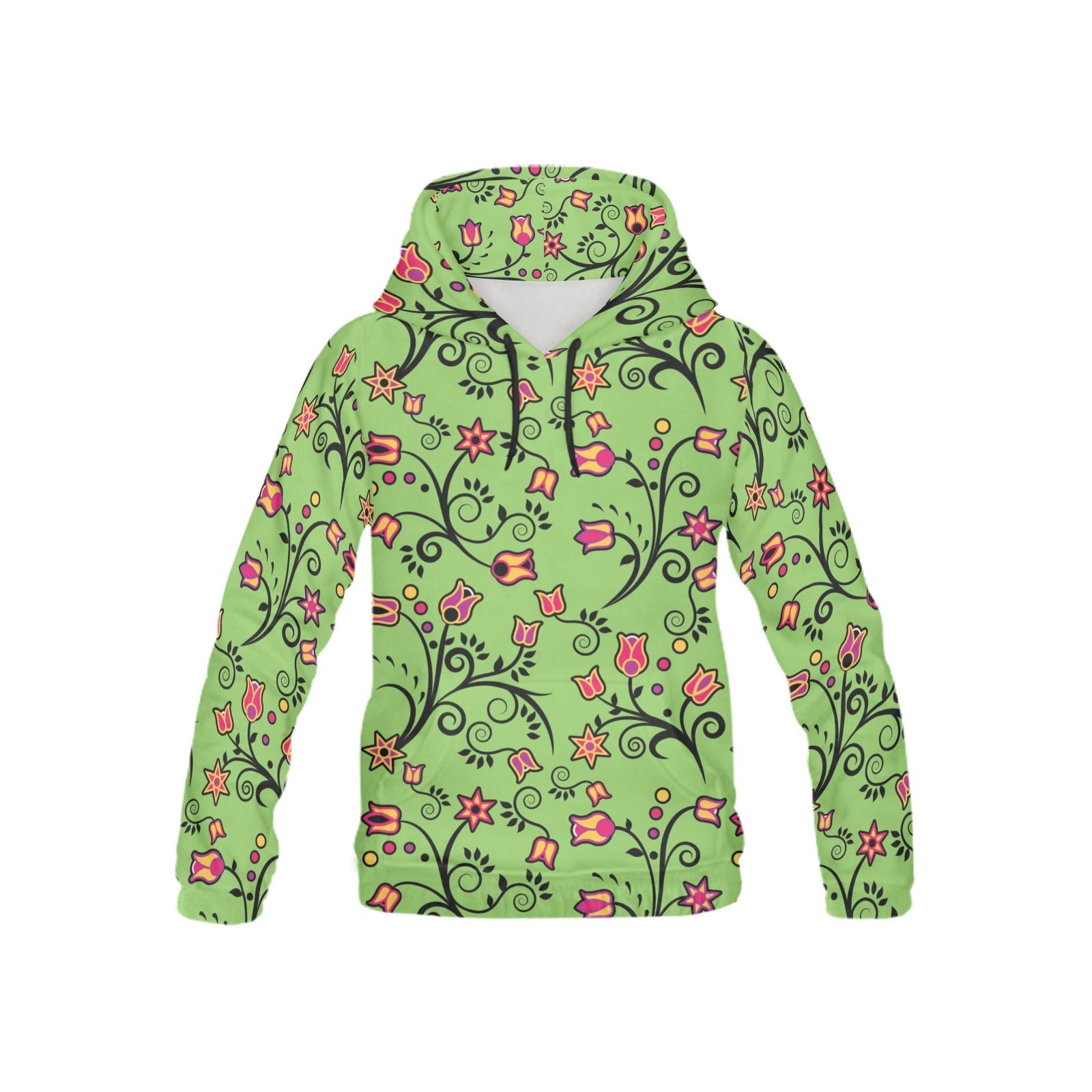 LightGreen Yellow Star All Over Print Hoodie for Kid (USA Size) (Model H13) All Over Print Hoodie for Kid (H13) e-joyer 
