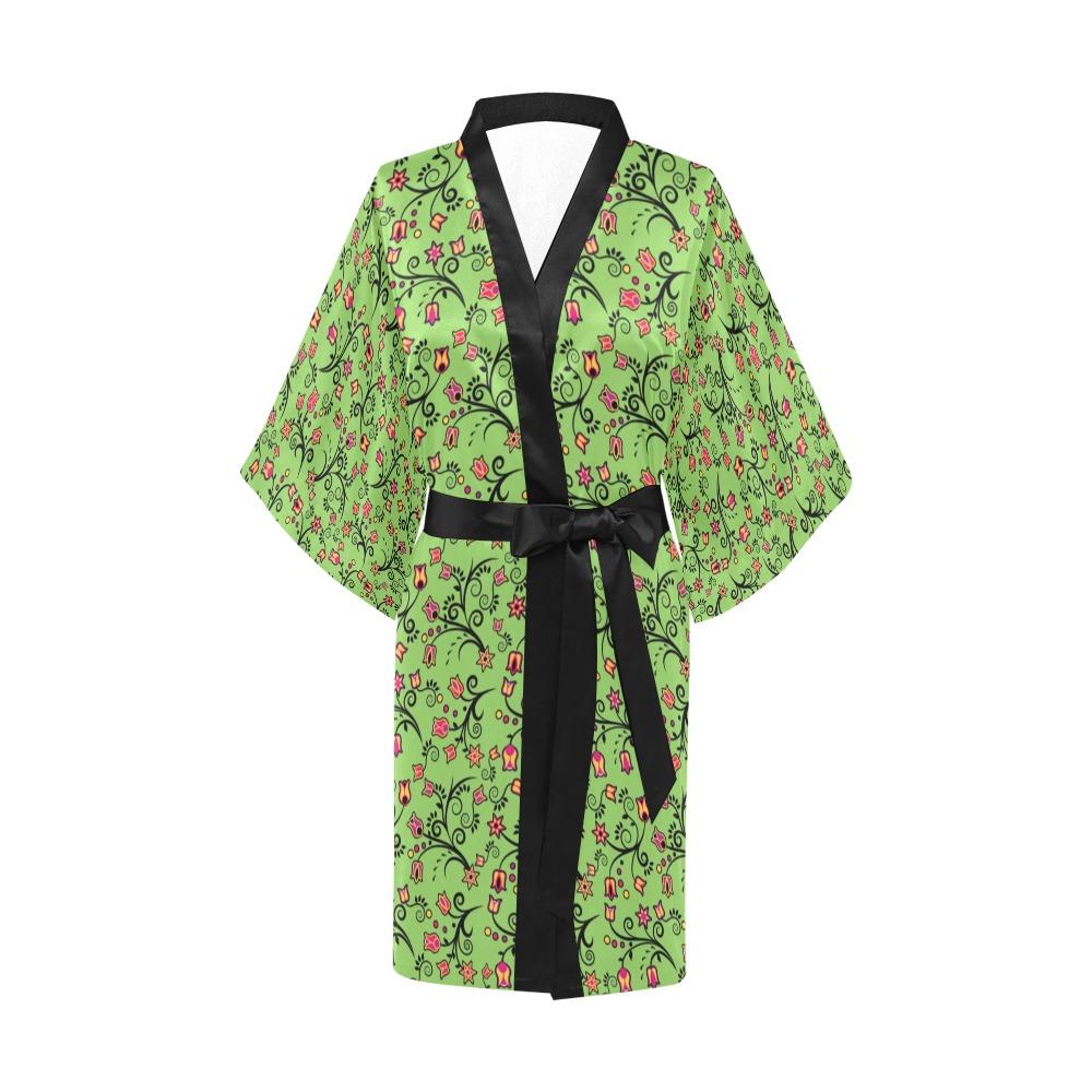 LightGreen Yellow Star Kimono Robe Artsadd 