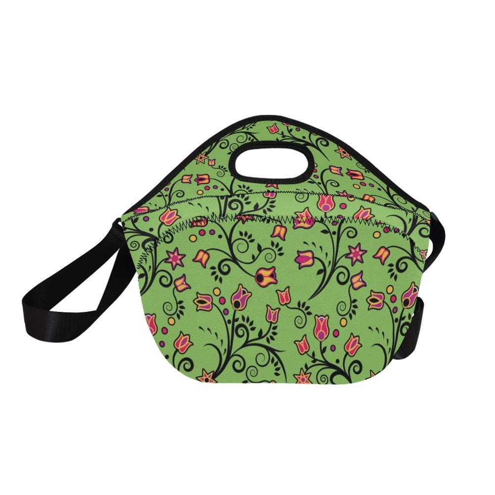 LightGreen Yellow Star Neoprene Lunch Bag/Large (Model 1669) bag e-joyer 