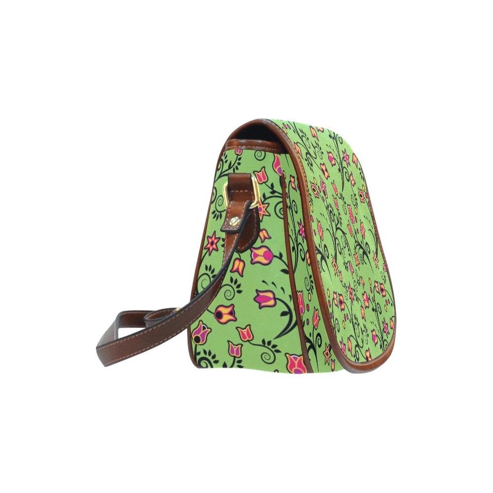 LightGreen Yellow Star Saddle Bag/Small (Model 1649) Full Customization Saddle Bag/Small (Full Customization) e-joyer 