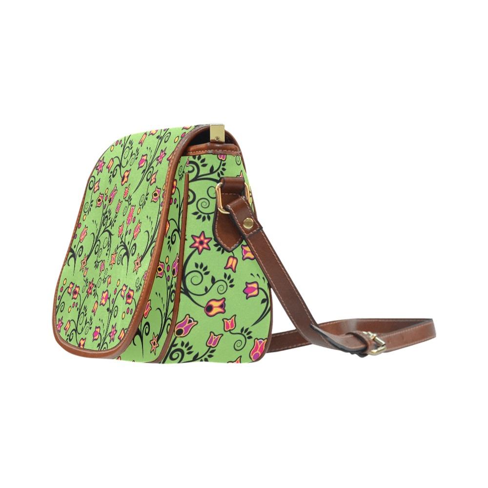 LightGreen Yellow Star Saddle Bag/Small (Model 1649) Full Customization Saddle Bag/Small (Full Customization) e-joyer 