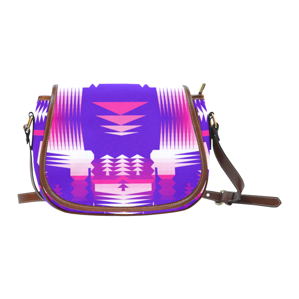 Moon Shadow Sunset Saddle Bag/Small (Model 1649) Full Customization Saddle Bag/Small (Full Customization) e-joyer 