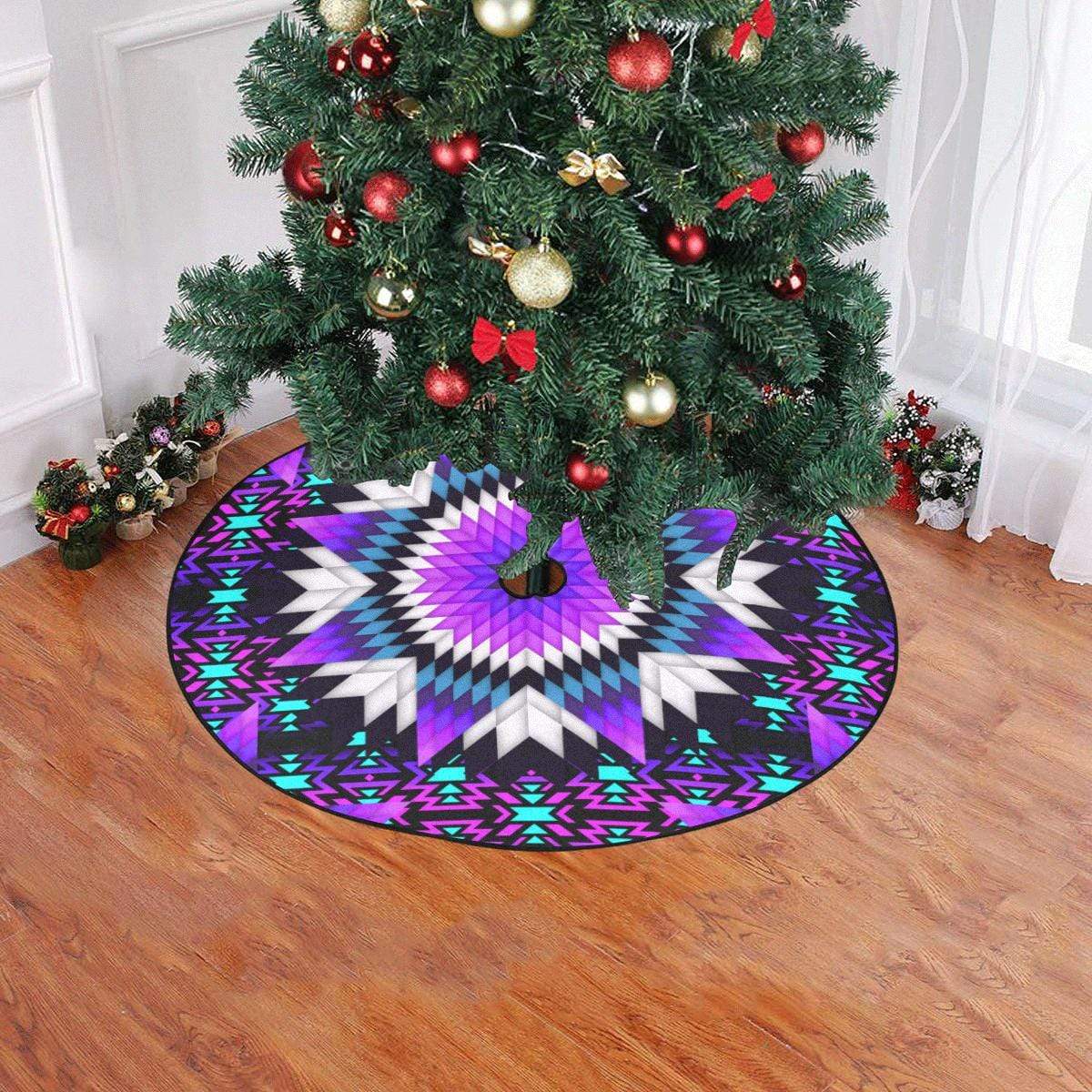 Morning Starfire Christmas Tree Skirt 47" x 47" Christmas Tree Skirt e-joyer 