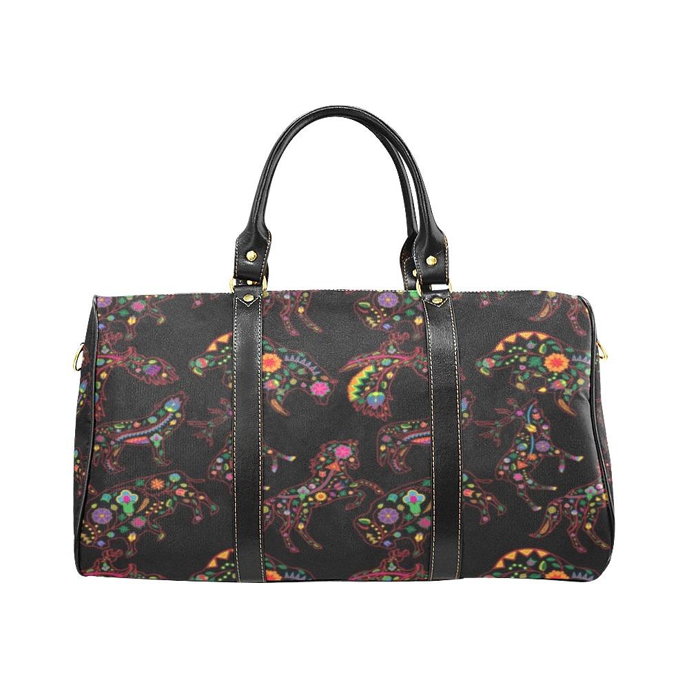 Neon Floral Animals New Waterproof Travel Bag/Small (Model 1639) bag e-joyer 