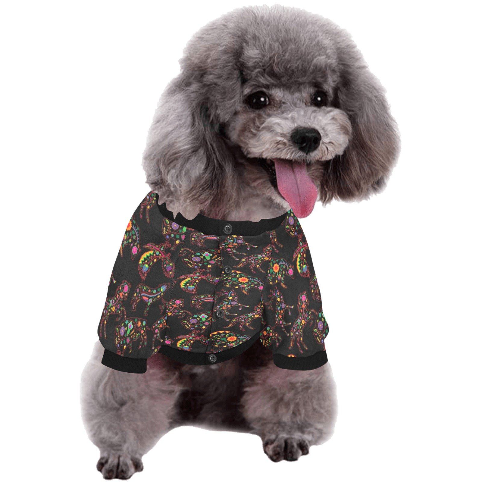 Neon Floral Animals Pet Dog Round Neck Shirt Pet Dog Round Neck Shirt e-joyer 