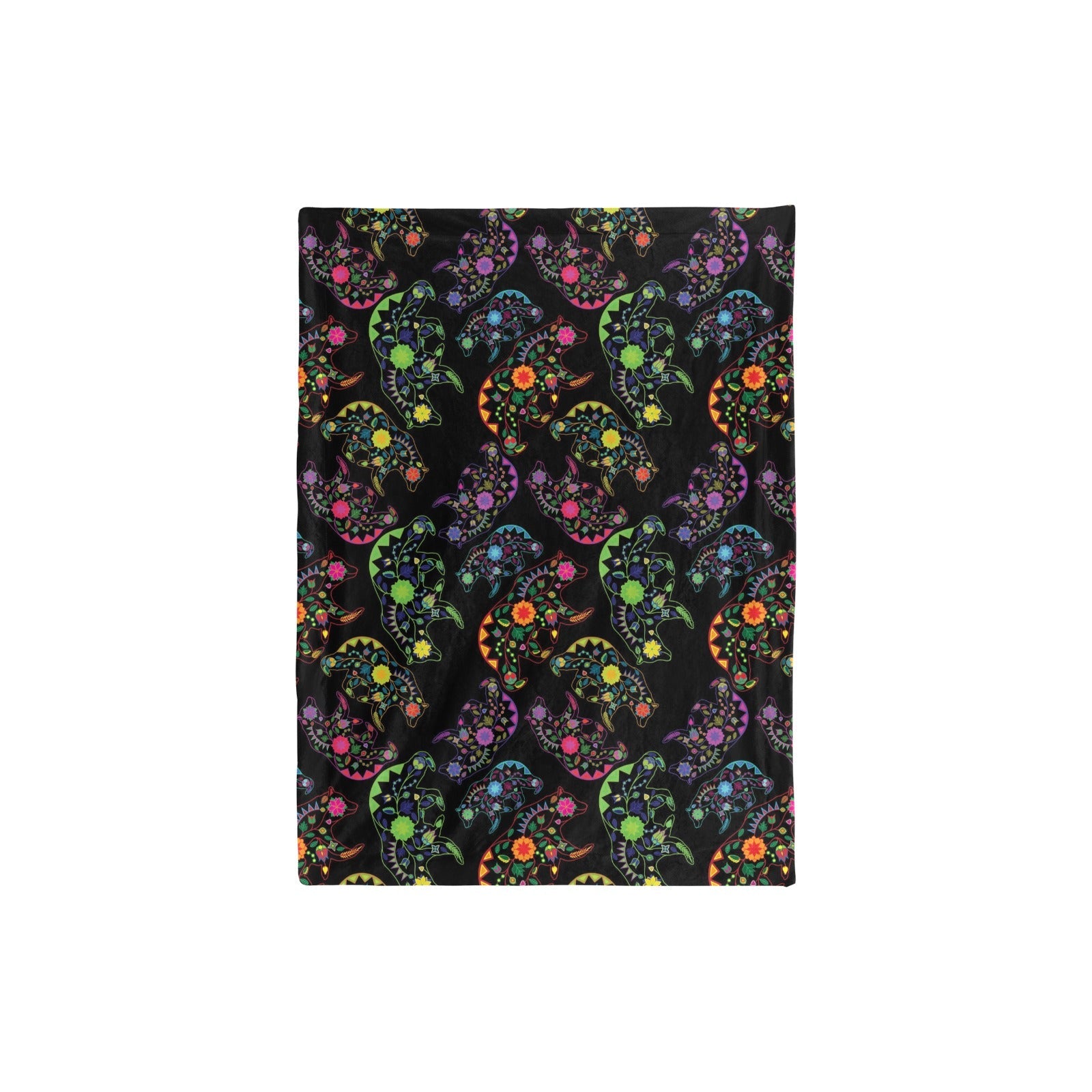 Neon Floral Bears Baby Blanket 30"x40" Baby Blanket 30"x40" e-joyer 