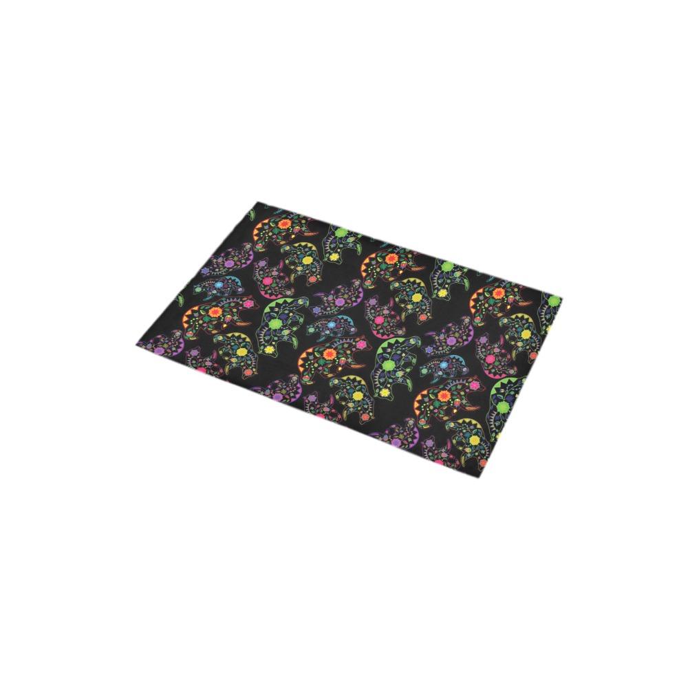 Neon Floral Bears Bath Rug 16''x 28'' Bath Rug 16''x 28'' e-joyer 