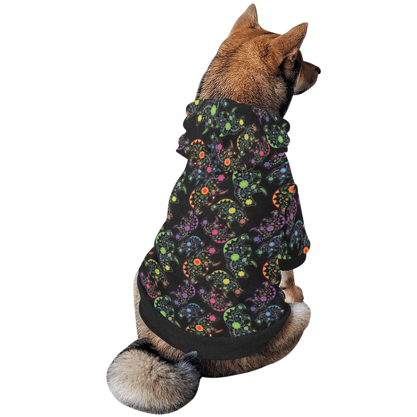 Neon Floral Bears Pet Dog Hoodie Pet Dog Hoodie e-joyer 