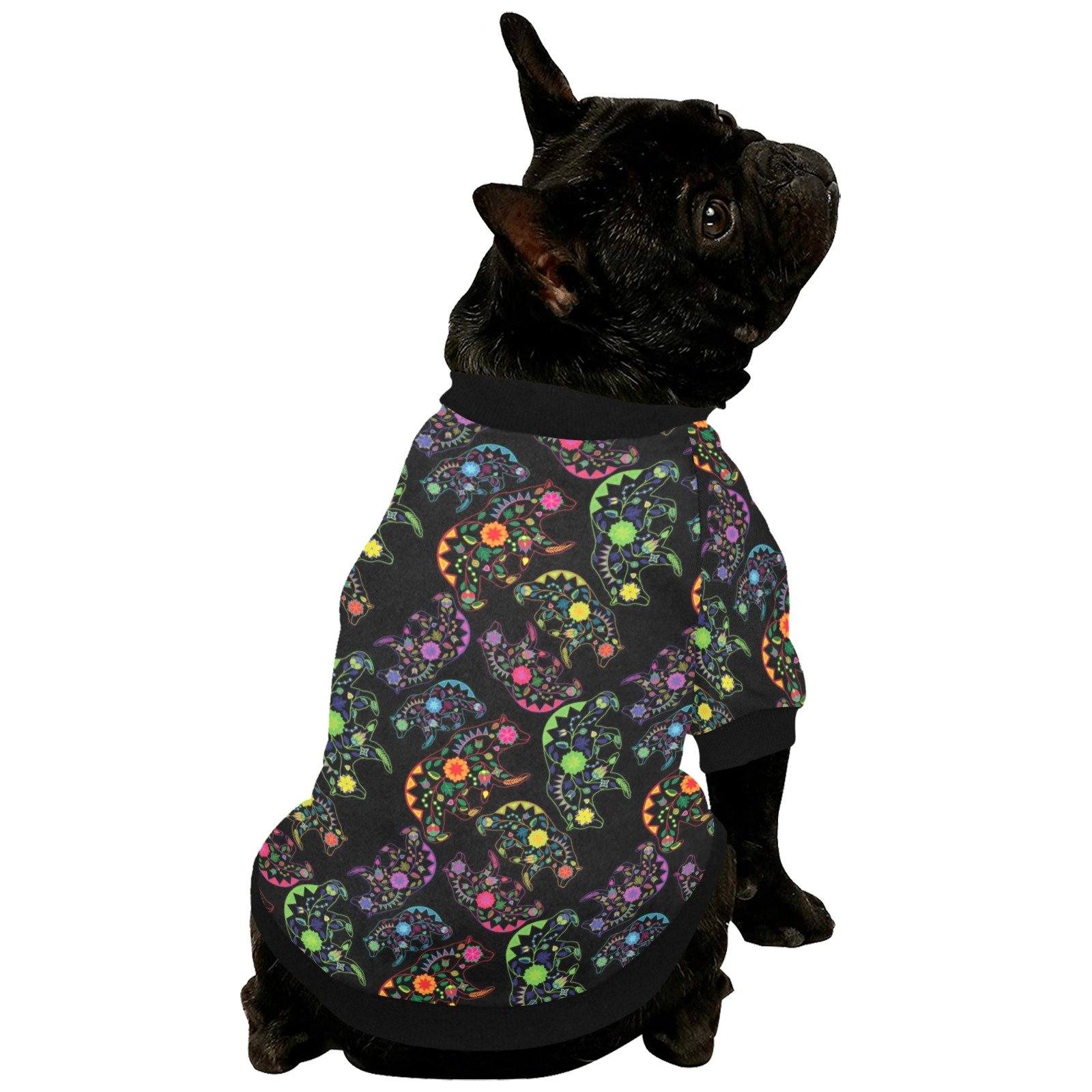Neon Floral Bears Pet Dog Round Neck Shirt Pet Dog Round Neck Shirt e-joyer 