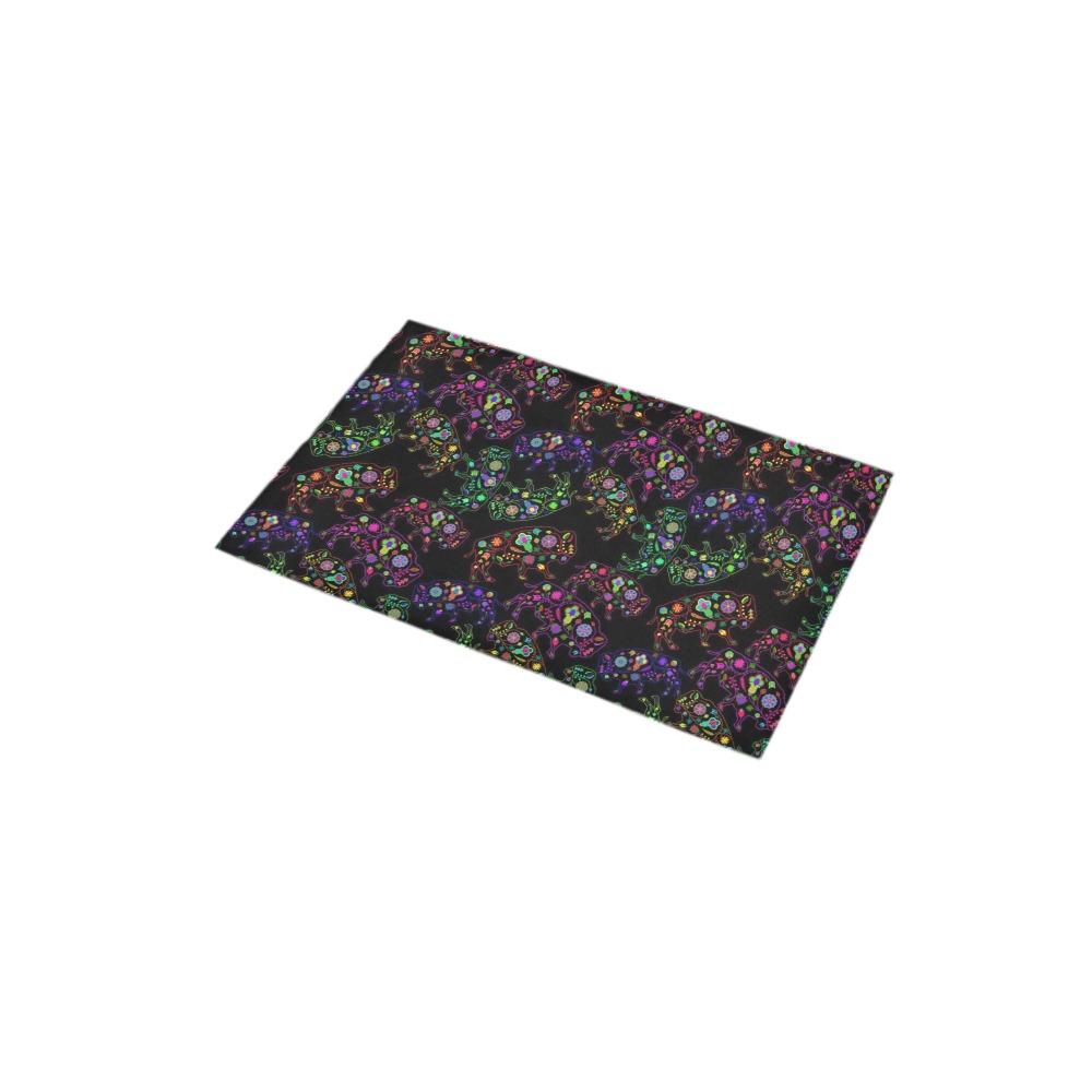 Neon Floral Buffalos Bath Rug 16''x 28'' Bath Rug 16''x 28'' e-joyer 