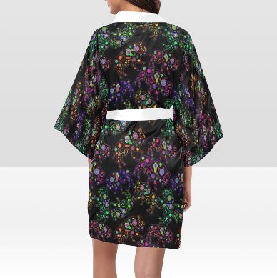 Neon Floral Buffalos Kimono Robe Artsadd 