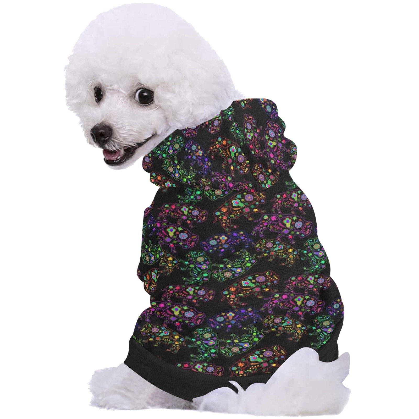 Neon Floral Buffalos Pet Dog Hoodie Pet Dog Hoodie e-joyer 