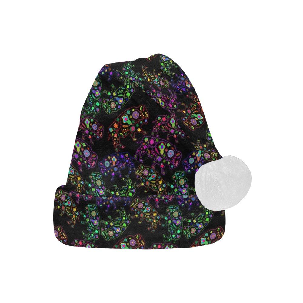 Neon Floral Buffalos Santa Hat Santa Hat e-joyer 