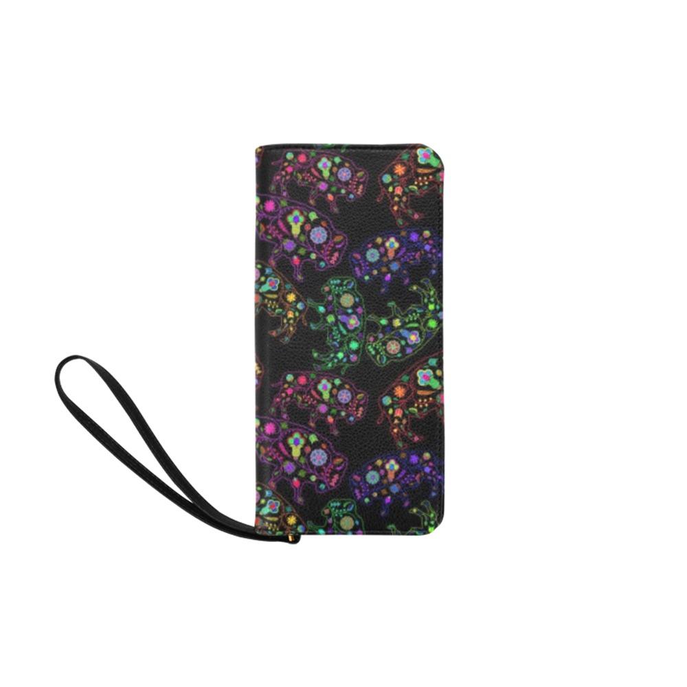 Neon Floral Buffalos Women's Clutch Purse (Model 1637) Women's Clutch Purse (1637) e-joyer 