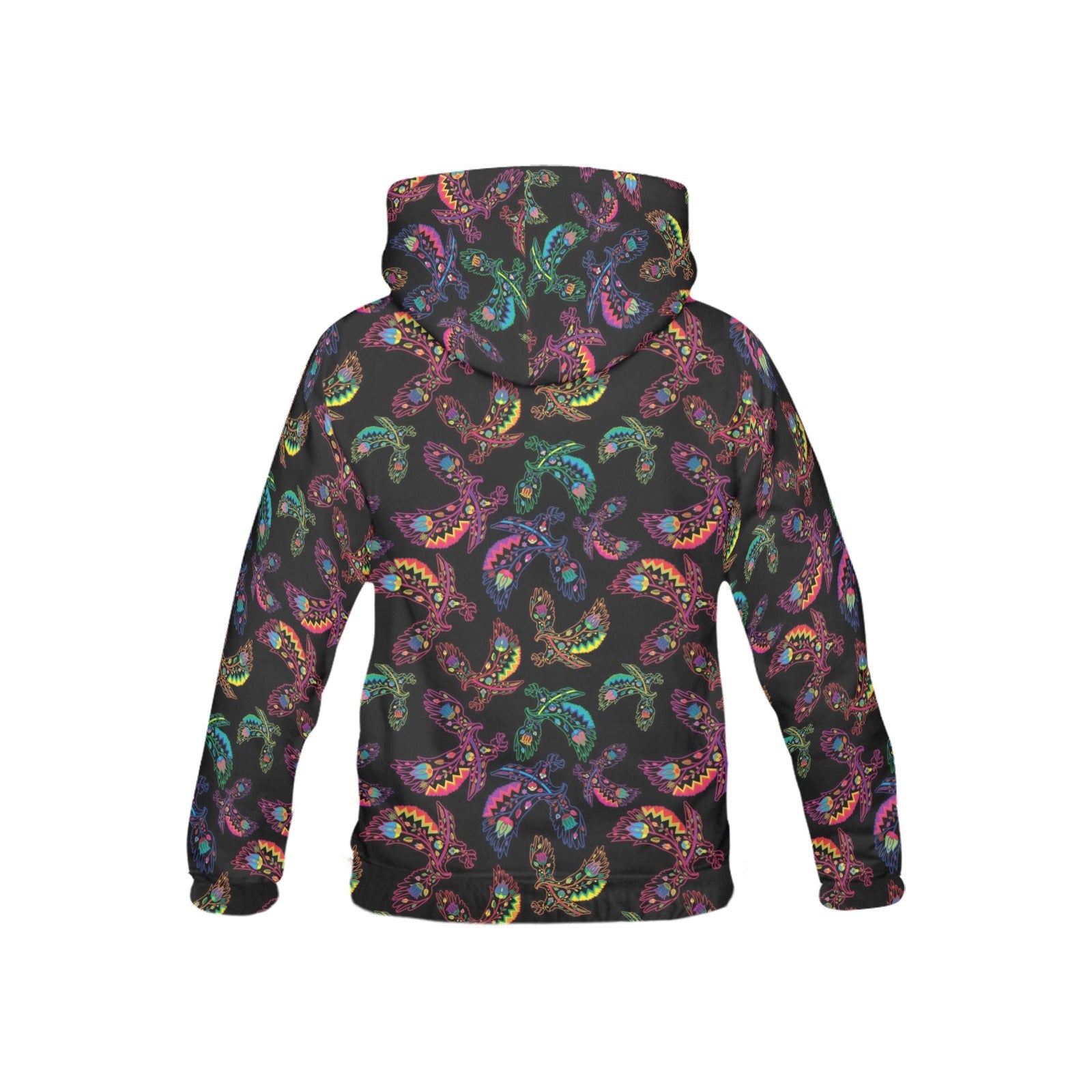 Neon Floral Eagles All Over Print Hoodie for Kid (USA Size) (Model H13) All Over Print Hoodie for Kid (H13) e-joyer 
