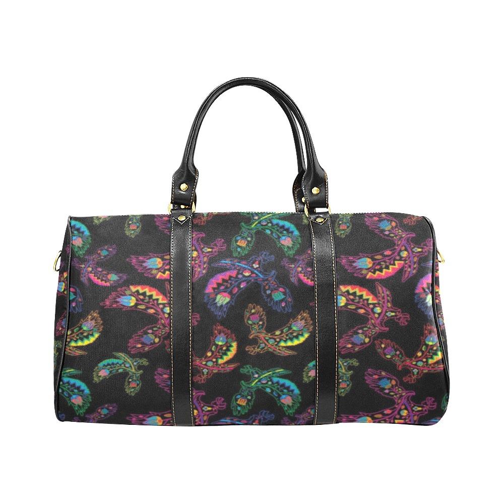 Neon Floral Eagles New Waterproof Travel Bag/Small (Model 1639) bag e-joyer 